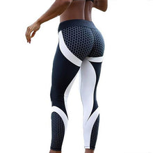 Load image into Gallery viewer, Mesh Pattern Print Leggings Fitness Leggings For Women Sporting Workout Leggins Elastic Slim Black White Pants