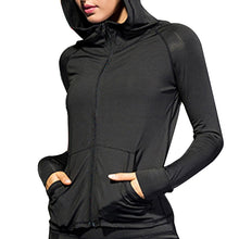 Load image into Gallery viewer, Women Long Sleeve Hoodies Sweatshirts Workout Coat Zipper Gym Fitness Hooded Breathable Jacket Sportwear Outerwear Tops