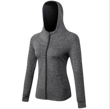 Load image into Gallery viewer, Women Long Sleeve Hoodies Sweatshirts Workout Coat Zipper Gym Fitness Hooded Breathable Jacket Sportwear Outerwear Tops