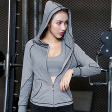 Load image into Gallery viewer, New Women's Running Hooded Jacket Quick Dry Jogging Jackets Zipper Jacket Fitness Clothing Sport Gym Sportswear Sweatshirt S-2XL
