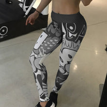 Load image into Gallery viewer, Workout Leggins Sexy Mesh Printed Leggings fitness For Women clothing Sporting mujer Elastic Slim Pants push up Dropshipping