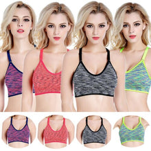 Load image into Gallery viewer, Women Yoga Fitness Stretch Workout Tank Seamless Racerback Padded Sports Running Bra Hot Tank Top