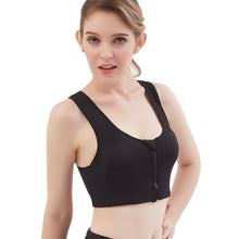 Load image into Gallery viewer, Women Vest Bra Padded Zipper Front Push Up Shockproof Wirefree Tops Fitness Casual