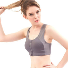 Load image into Gallery viewer, Women Vest Bra Padded Zipper Front Push Up Shockproof Wirefree Tops Fitness Casual
