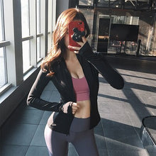Load image into Gallery viewer, liser 2019 new short jacket female fashion wild casual fashion fitness loose sweating slimming slim slimming body