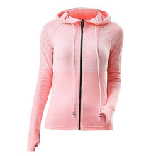Load image into Gallery viewer, Fitness Coat Women Fashion Zipper Gradient Slim Jacket Hooded Breathable Long Sleeve Workout Jacket Droppingship