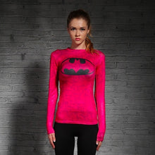 Load image into Gallery viewer, High quality Women T-shirt Bodys  Marvel costume Superman T Shirt Long Sleeve Girl Fitness Tights Compression tshirts
