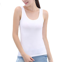 Load image into Gallery viewer, Hot sale Summer style women tank top cotton Camisole Fitness T Shirt Top 93% Cotton Sleeveless Round Neck elasticity S-3XL