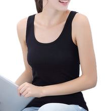 Load image into Gallery viewer, Hot sale Summer style women tank top cotton Camisole Fitness T Shirt Top 93% Cotton Sleeveless Round Neck elasticity S-3XL