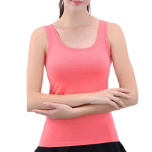 Load image into Gallery viewer, Hot sale Summer style women tank top cotton Camisole Fitness T Shirt Top 93% Cotton Sleeveless Round Neck elasticity S-3XL
