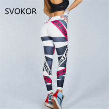 Load image into Gallery viewer, SVOKOR Letter Print Leggings Women Fitness High Waist Push Up Trousers Breathable And Comfortable Workout Girl Leggings
