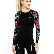 Load image into Gallery viewer, New 2019 Women Compression T Shirt Quick-dry Tights Fitness Mma T-shirts Fashion Printed Long Sleeve Workout Tops Womens