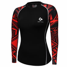 Load image into Gallery viewer, New 2019 Women Compression T Shirt Quick-dry Tights Fitness Mma T-shirts Fashion Printed Long Sleeve Workout Tops Womens