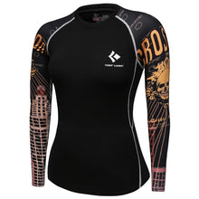 Load image into Gallery viewer, New 2019 Women Compression T Shirt Quick-dry Tights Fitness Mma T-shirts Fashion Printed Long Sleeve Workout Tops Womens