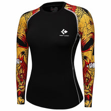 Load image into Gallery viewer, New 2019 Women Compression T Shirt Quick-dry Tights Fitness Mma T-shirts Fashion Printed Long Sleeve Workout Tops Womens