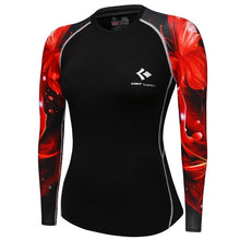 Load image into Gallery viewer, New 2019 Women Compression T Shirt Quick-dry Tights Fitness Mma T-shirts Fashion Printed Long Sleeve Workout Tops Womens