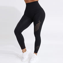 Load image into Gallery viewer, CHRLEISURE Women High Waist Push Up Leggings Hollow Fitness Leggins Workout Legging For Women Casual Jeggings 4Color