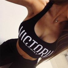 Load image into Gallery viewer, Women Sports Bras Breathable Top Running Gym Fitness Tank Crop Top Ladies Padded Seamless Crop Bra Workout Bras Letter Tank Vest