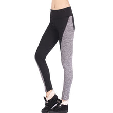 Load image into Gallery viewer, Maryigean S-3XL Plus Size Women High Waist Casual Workout Legging Super Stretch Black Gray Patchwork Fitness Legging Summer Pant